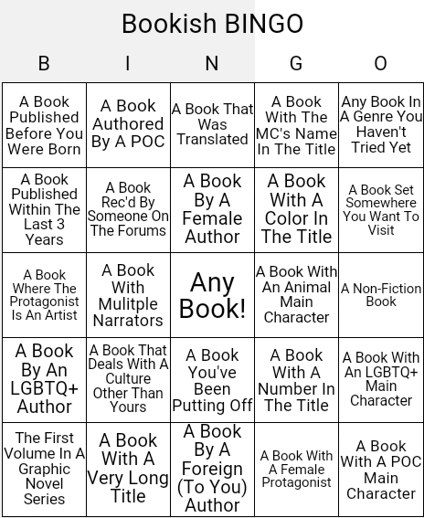 Bookish BINGO July through December 2018.png